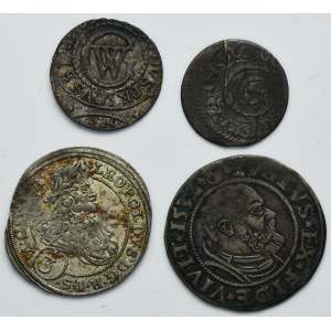 Lot, Silesia under Habsburg rule, Ducal Prussia and Livonia under Swedish rule, Mix of coins (4 pcs.)