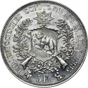 Switzerland, 5 Francs (Shooting Thaler) Bern 1885 - Bern shooting festival