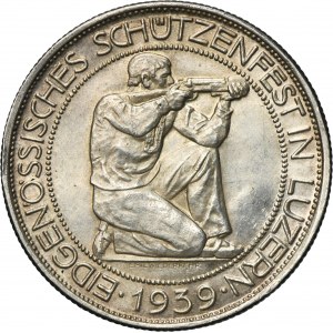 Switzerland, 5 Francs Bern 1939 B - Shooting Festival in Lucerne