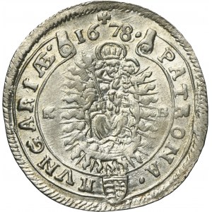 Hungary, Leopold I, 15 Kreuzer Kremnitz 1678 KB - RARE