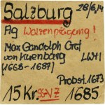 Austria, Archbishopric of Salzburg, Maximilian Gandolf von Kuenburg, 15 Kreuzer 1685
