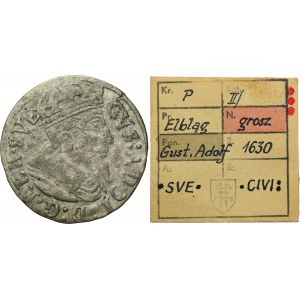 Elbing under Sweden, Gustav II Adolf, Groschen Elbing 1630 - ex. Kałkowski