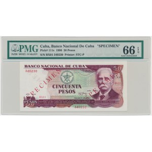 Cuba, 50 Pesos 1990 - SPECIMEN - PMG 66 EPQ