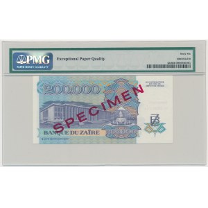 Zair, 200.000 Zaires 1992 - SPECIMEN - PMG 66 EPQ