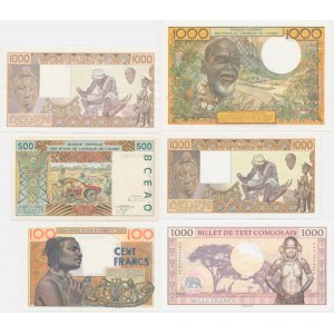 Western African States, 100-1.000 Francs (1959-2003) (6 pcs.)