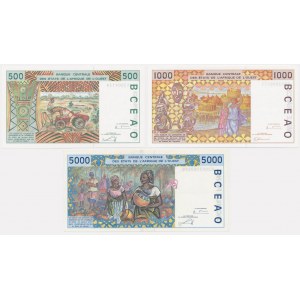 Western African States, 500-5.000 Francs (1991-2003) (3 pcs.)