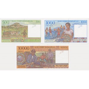 Madagascar, 500-10.000 Francs (1994-2004) (3 pcs.)