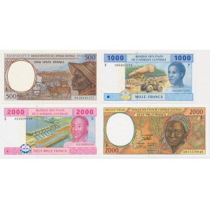 Central African States, 500-2.000 Francs (1993-2002) (4 pcs.)