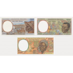 Central African States, 500-2.000 Francs (1993-2002) (3 pcs.)