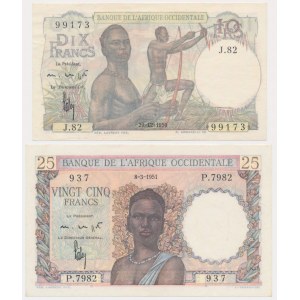 France, French West Africa, 10-25 Francs (1950-51) (2 pcs.)