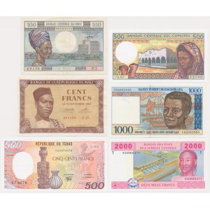 African States, former French colonies, 100-2.000 Francs (1960-2004) (6 pcs.)