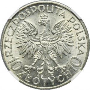 Hlava ženy, 10 zlatých Londýn 1932 - NGC MS63