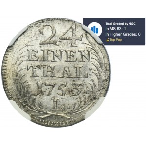 August III Saxon, 1/24 Talara (groschen) Leipzig 1753 EDC L - NGC MS63