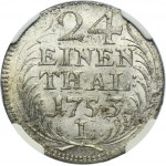 August III Saxon, 1/24 Talara (groschen) Leipzig 1753 EDC L - NGC MS63