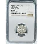 Sigismund II August, 1/2 Groschen Vilnius 1557 - LI/LITVA - NGC MS64
