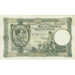 Belgium, 1.000 Francs - 200 Belgas 1940