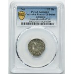 Sigismund II August, 1/2 Groschen Vilnius 1546 - L/LITV - PCGS XF DETAIL