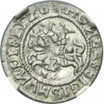 Sigismund I the Old, 1/2 Groschen Vilnius 1528 - NGC AU53 - VERY RARE, MOИEA error