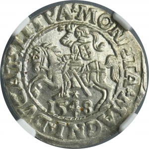 Sigismund II August, 1/2 Groschen Vilnius 1548 - LI/LITVA - NGC MS62