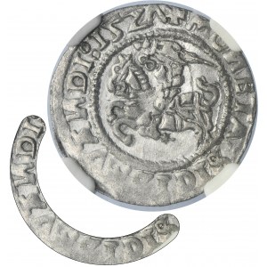 Sigismund I the Old, 1/2 Groschen 1527 - NGC MS61 - VERY RARE, SIGIMVAИDI error