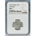 Sigismund I the Old, 1/2 Groschen 1527 - NGC MS61 - VERY RARE, SIGIMVAИDI error