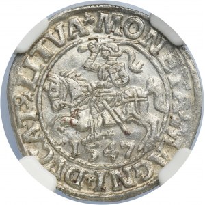Sigismund II August, 1/2 Groschen Vilnius 1547 - LI/LITVA - NGC MS63
