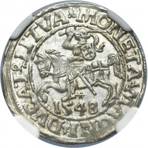 Sigismund II August, 1/2 Groschen Vilnius 1548 - LI/LITVA - NGC MS63