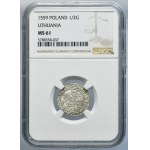Sigismund II August, 1/2 Groschen Vilnius 1559 - L/LITVA - NGC MS61