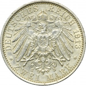 Germany, Kingdom of Prussia, Wilhelm II, 2 Mark Berlin 1913 A