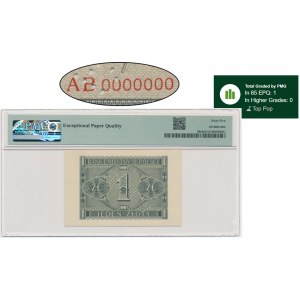 1 złoty 1941 - AB 0000000 - WZÓR - PMG 65 EPQ - PIERWSZE NOTOWANIE