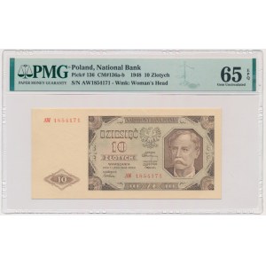 10 złotych 1948 - AW - PMG 65 EPQ