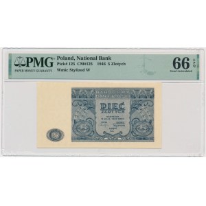 5 złotych 1946 - PMG 66 EPQ