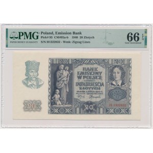 20 złotych 1940 - H - PMG 66 EPQ
