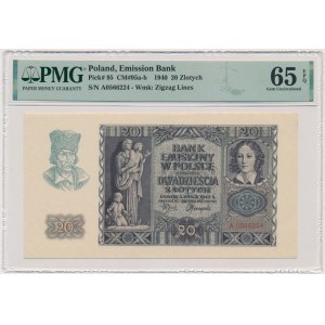 20 gold 1940 - A - PMG 65 EPQ - first series