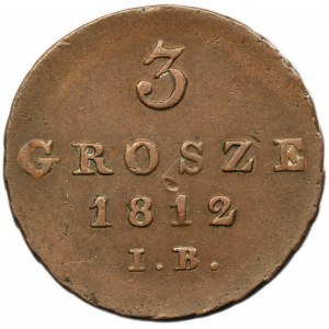 Duchy of Warsaw, 3 groschen Warsaw 1812 IB