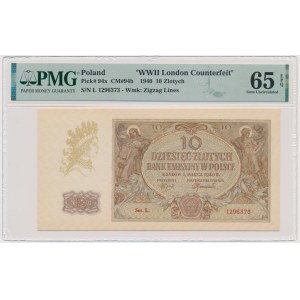 10 złotych 1940 - L. - London Counterfeit - PMG 65 EPQ