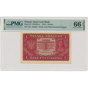 1 marka 1919 - I Serja GL - PMG 66 EPQ