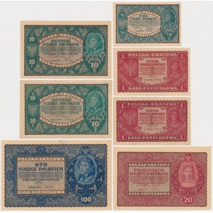 Zestaw, 1/2-100 marek 1919-20 (7 szt.)
