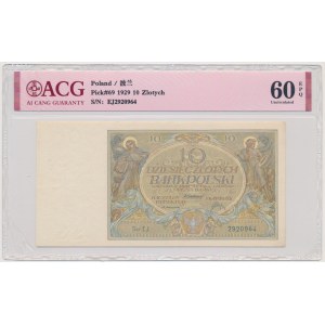 10 złotych 1929 - Ser.EJ. - ACG 60 EPQ