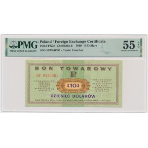 Pewex, 10 dolarów 1969 - GF - PMG 55 EPQ