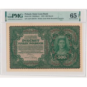 500 marek 1919 - II Serja AP - PMG 65 EPQ