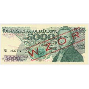 5.000 złotych 1986 - WZÓR - AY 0000000 - No.0667 -