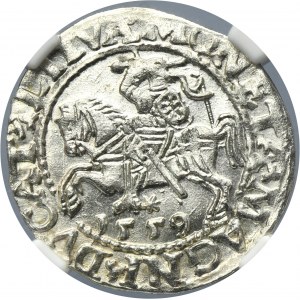 Sigismund II August, 1/2 Groschen Vilnius 1559 - L/LITVA - NGC MS62