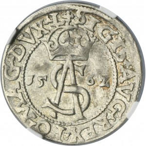 Sigismund II August, 3 Groschen Vilnius 1562 - L/LI - NGC AU DETAILS