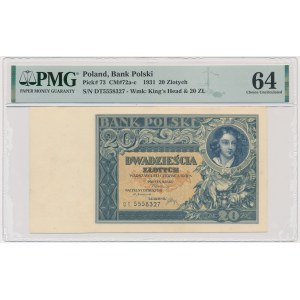 20 złotych 1931 - DT. - PMG 64