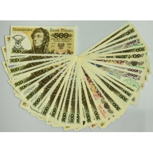 Set, 50-1,000 zloty - with commemorative prints (approx. 50 pieces).