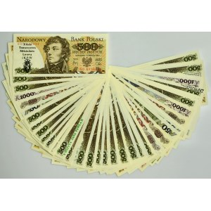 Set, 50-1,000 zloty - with commemorative prints (approx. 50 pieces).