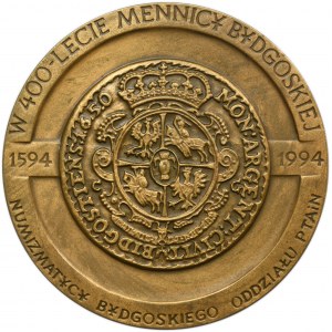 Medal 400th anniversary of the Bromberg Mint 1994 - John II Casimir