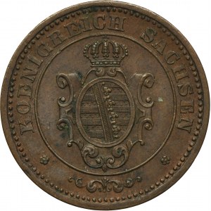 Germany, Saxony, Johann V, 2 Pfennig Dresden 1866 B - ex. Dr. Max Blaschegg