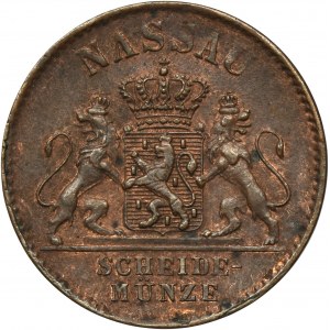 Germany, Duchy of Nassau, Adolph, 1 Kreuzer Wiesbaden 1860
